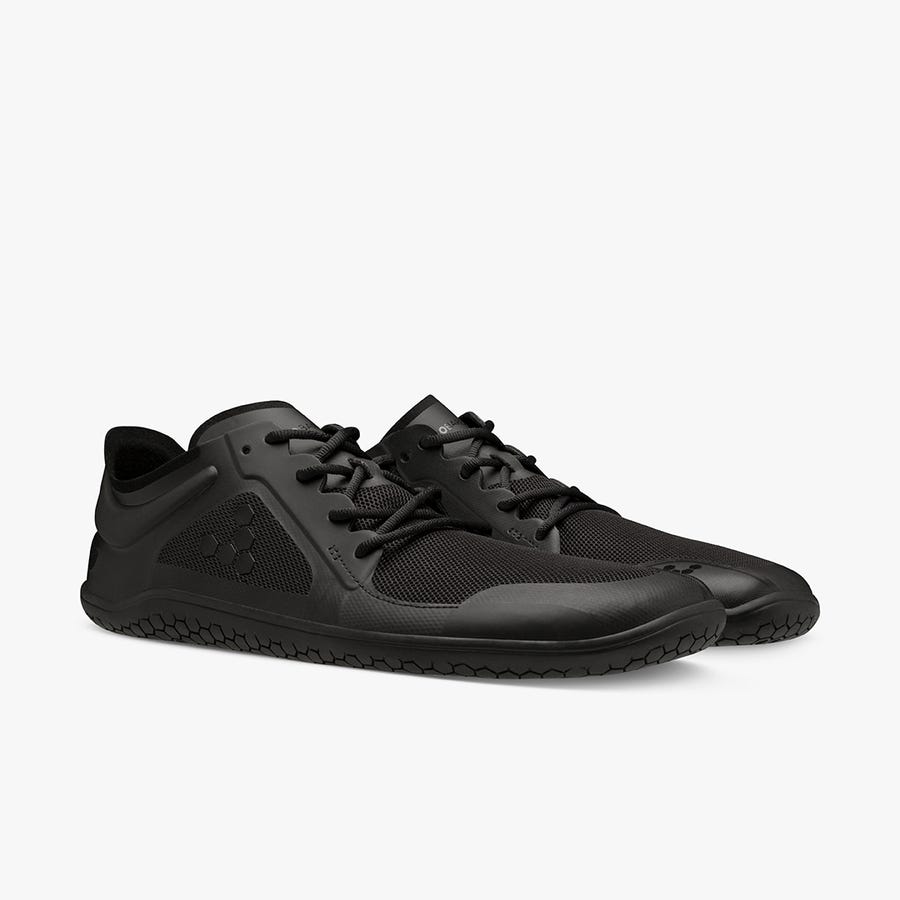 Black Men's Vivobarefoot Primus Lite III Training Shoes | Philippines 0066FDNM